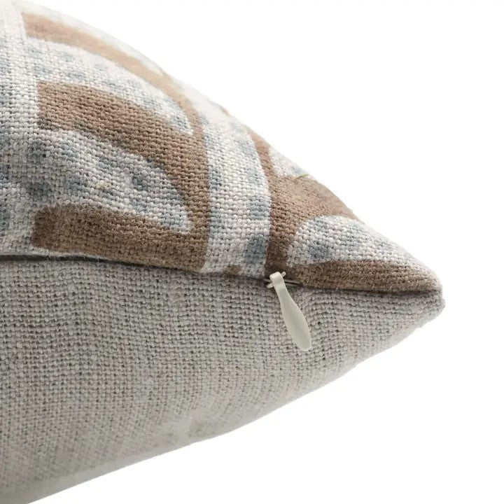Boho Block Print Thick Linen Cushion Cover - Garud