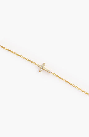 Dainty Luminous Cross Pave Bracelet