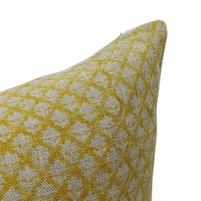 Floral Block Print Handmade Thick Linen Cushion Cover -  Pink City