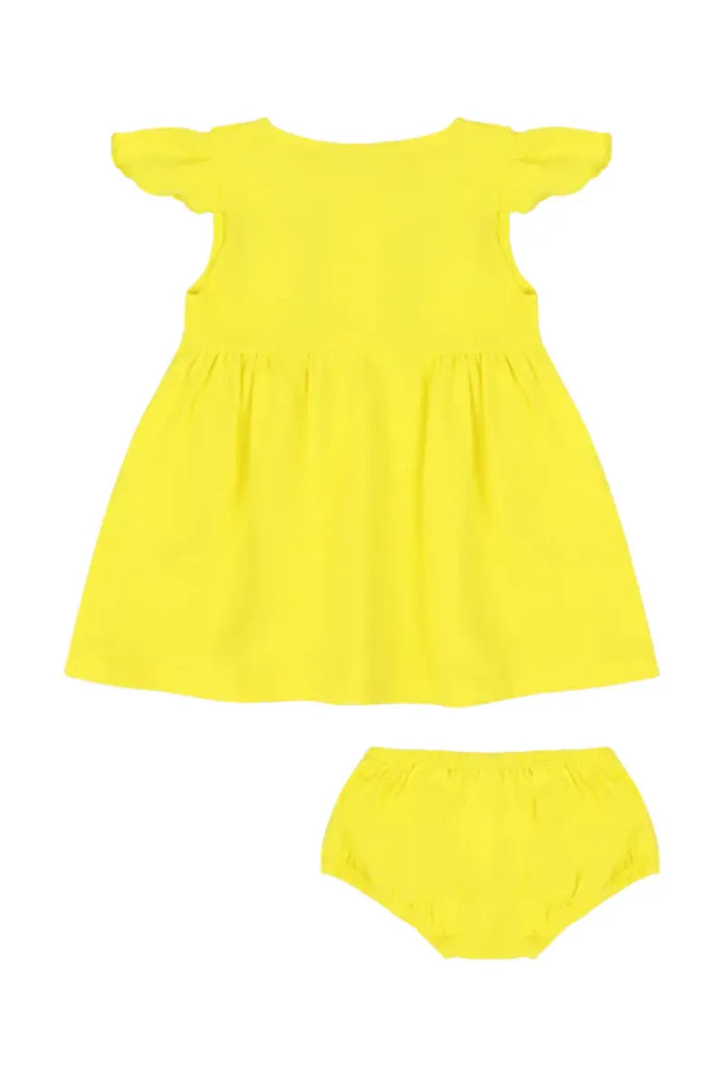Mixed Up Clothing Vestito Baby Dress Set - Blazing Yellow