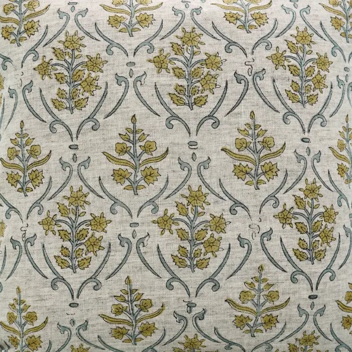 Natural Hand Block Printed Viscose Linen Pillow Cover - Vishal Pushp