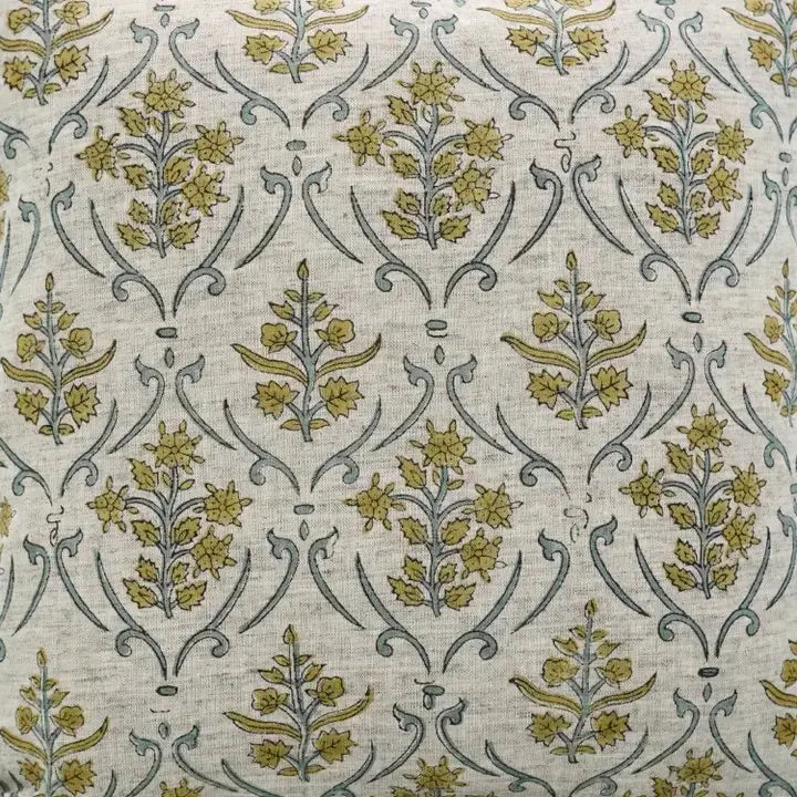 Natural Hand Block Printed Viscose Linen Pillow Cover - Vishal Pushp