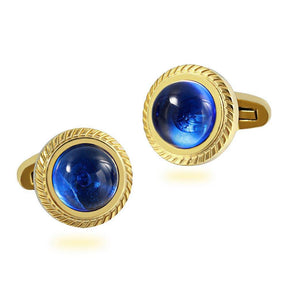 DEJI ENIOLA Serrated Wheat Ear Zircon Cufflinks