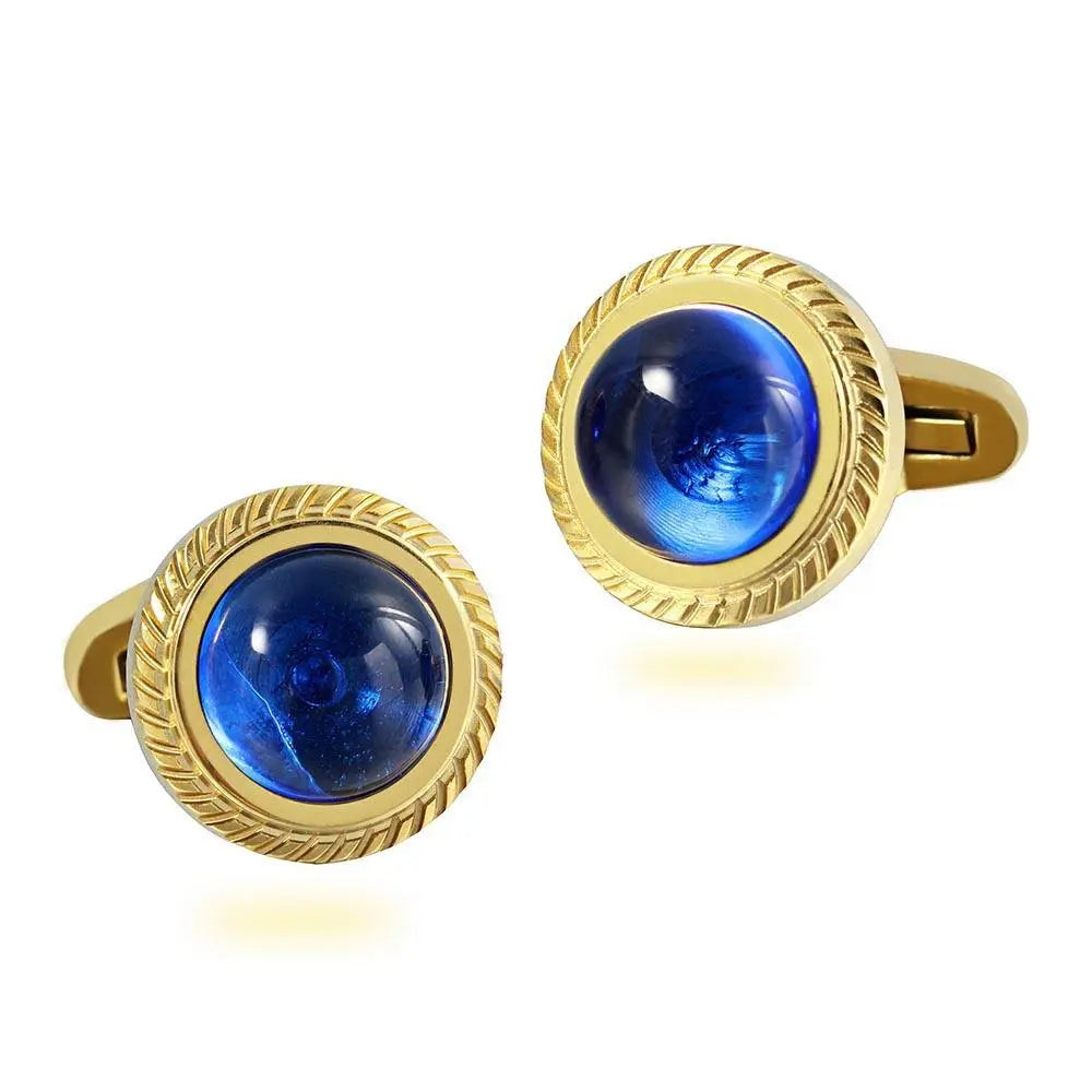 Serrated Wheat Ear Zircon Cufflinks