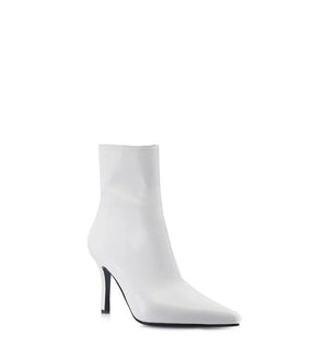 Chic White Leather Booties Kurt