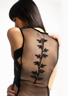 Embroidered Top with Detachable Sleeves