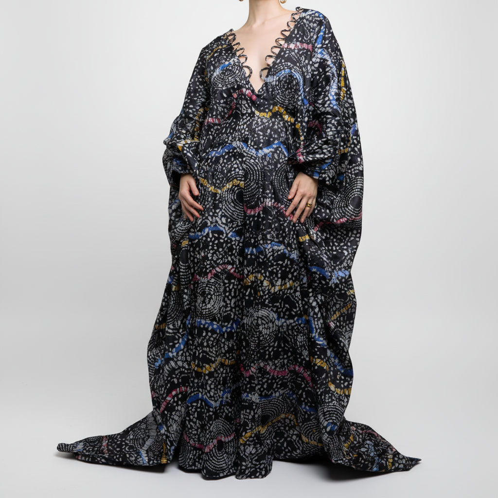 Ngozie Illusion Drape Jumpsuit - Blue & Grey