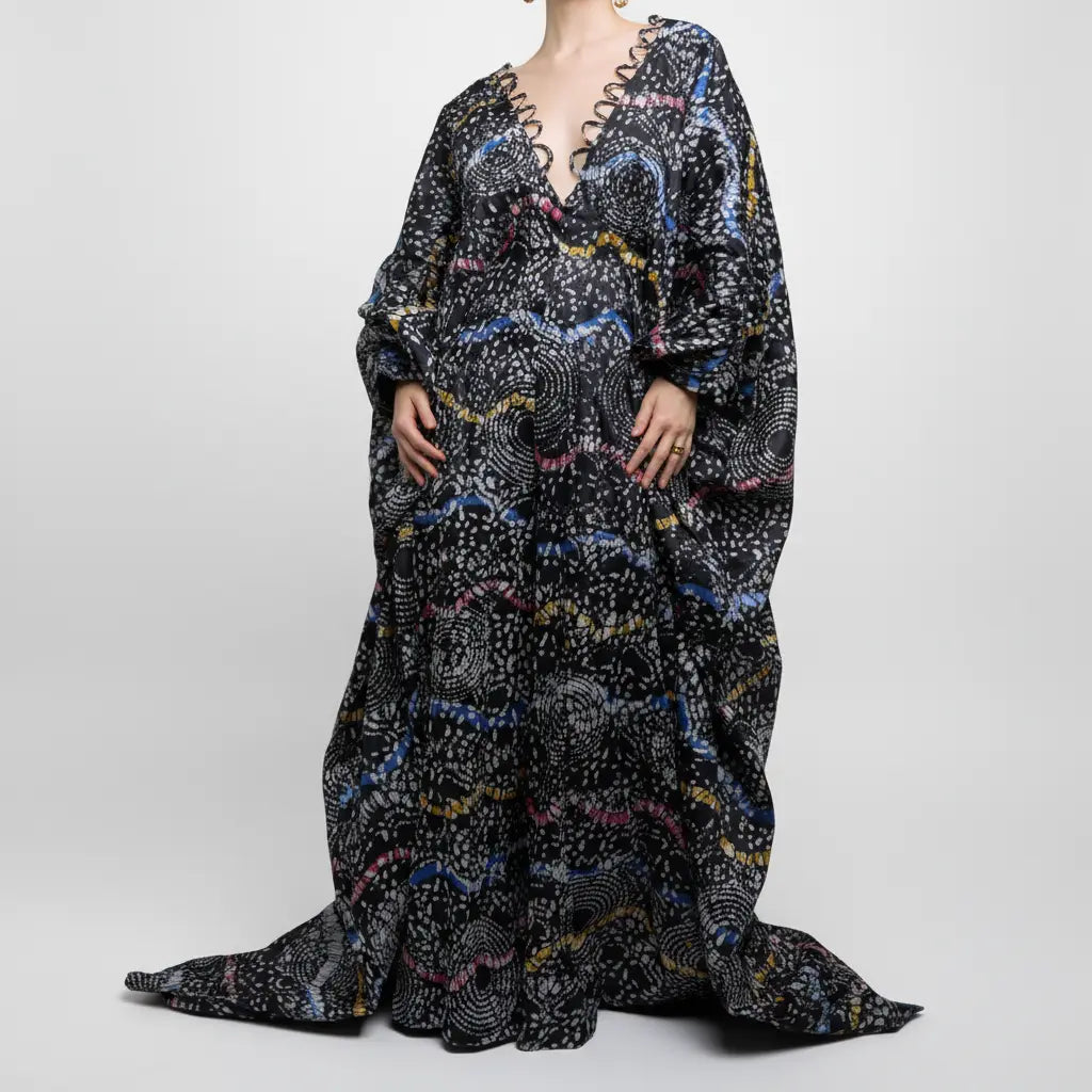 Ngozie Illusion Drape Jumpsuit - Blue & Grey