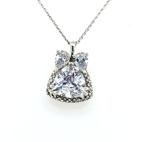 Sterling Silver Trillion & Pear Cut Silver Necklace