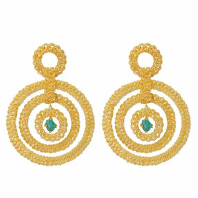 Nattiva Maxi Hoops Emerald Earrings - Ar720t