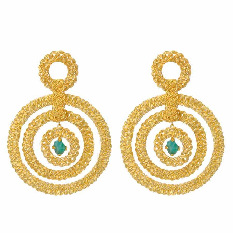 Nattiva Maxi Hoops Emerald Earrings - Ar720t