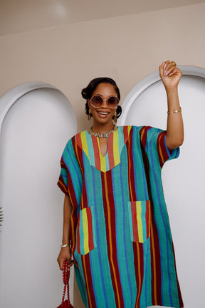 Ejeuwa Aso Oke Striped Midi Dress