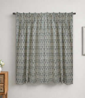Surajmuki Artisan Floral Block Print Linen Curtains