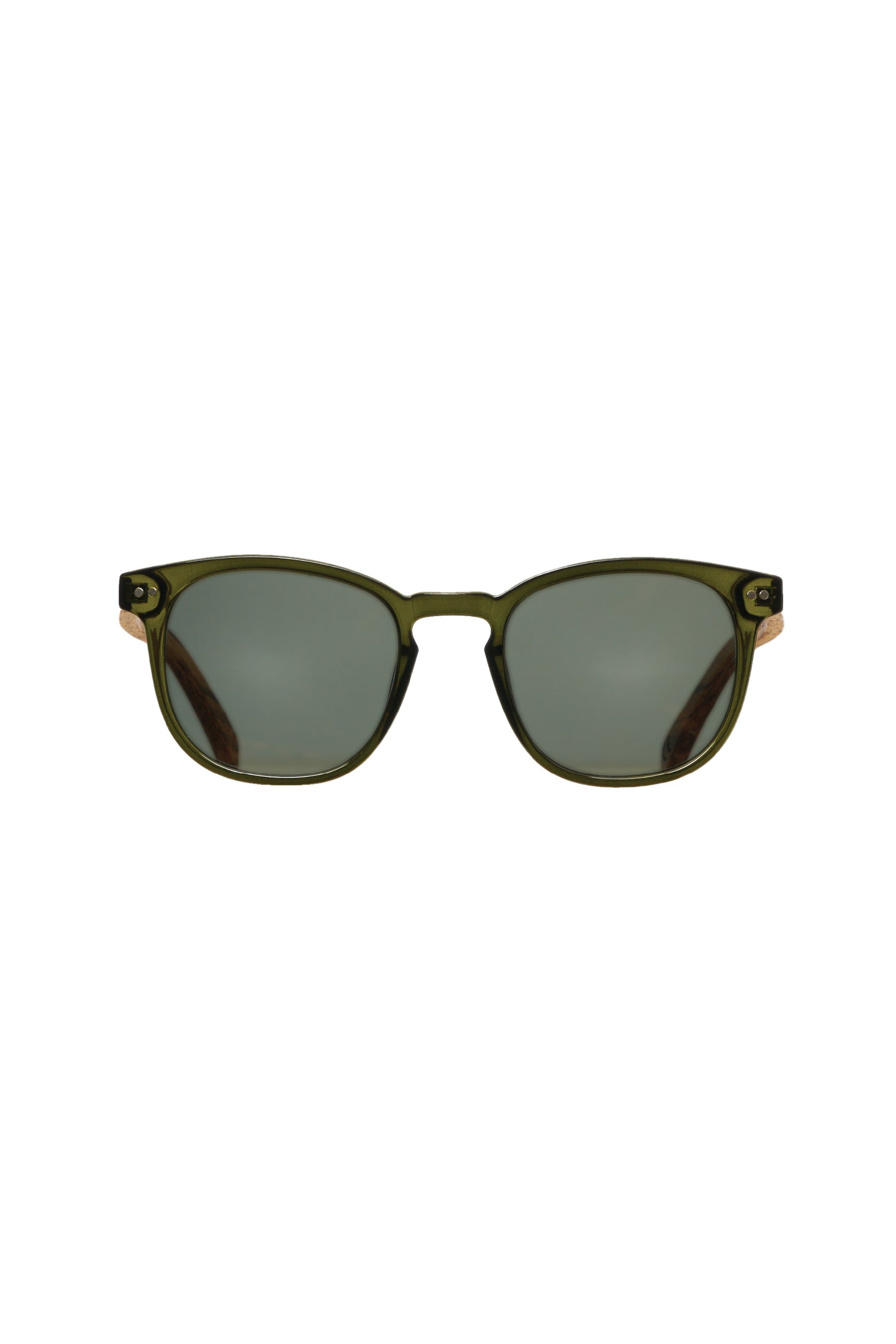 Translucent Green Wooden Sunglasses - INTI