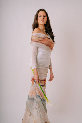 Bajareque One-Shoulder Mesh Dress