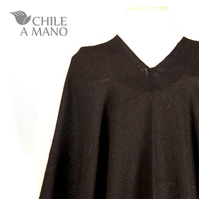 Alpaca Wool Poncho – Black