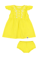 Mixed Up Clothing Vestito Baby Dress Set - Blazing Yellow