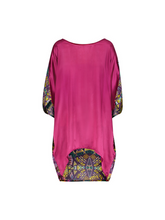 Tunde Tunic Mini Dress in Silk - Electric For Fuchsia Sake