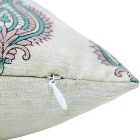 Bold Style Block Print Linen Blend Pillow Cover - Uday