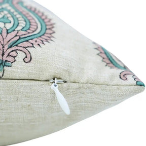 Bold Style Block Print Linen Blend Pillow Cover - Uday