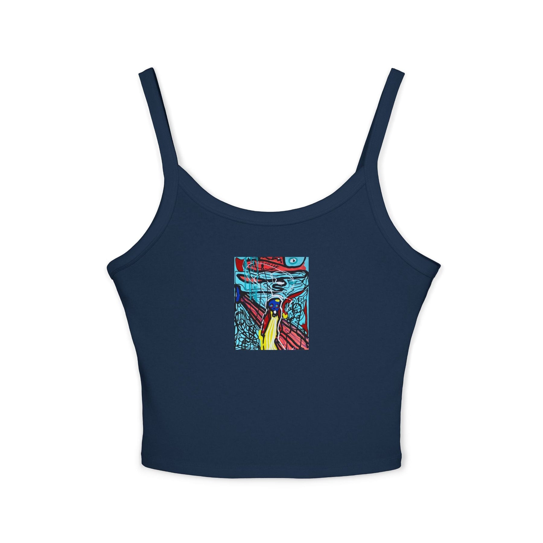 Colorful Art-Inspired Women's Spaghetti Strap Tank Top, Summer Fashion, Festival Wear, Perfect for Casual Outings, Gift for Art [...]