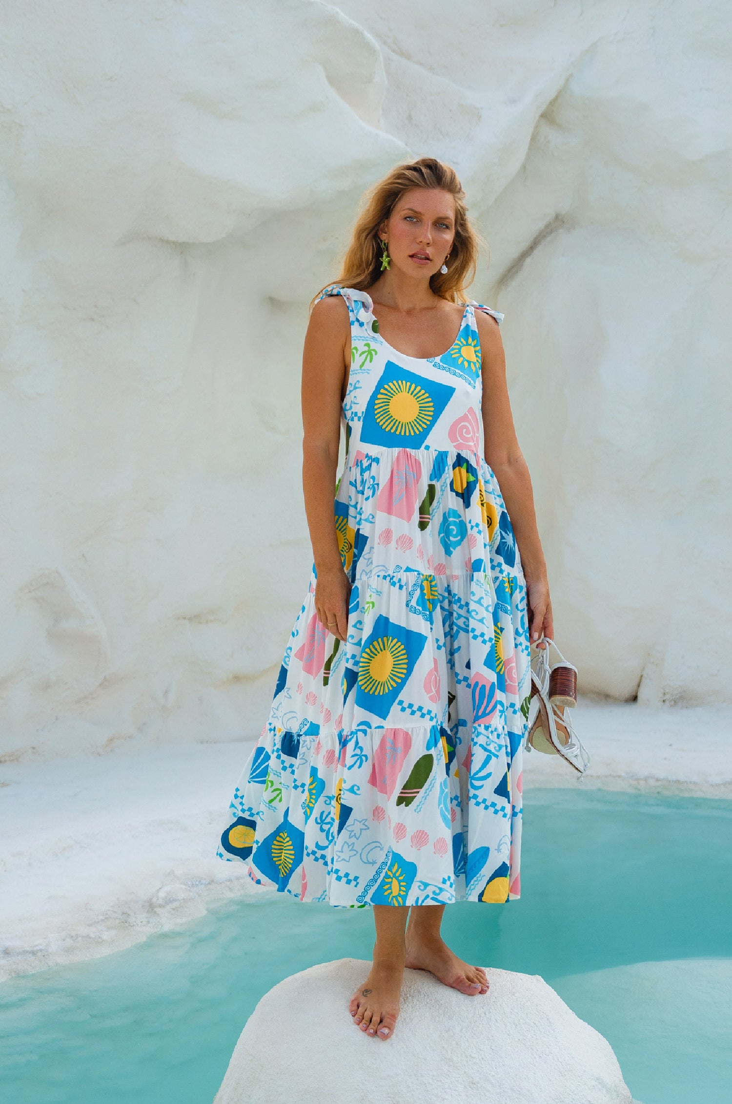 Fiesta Summer Maxi Dress - Santorini