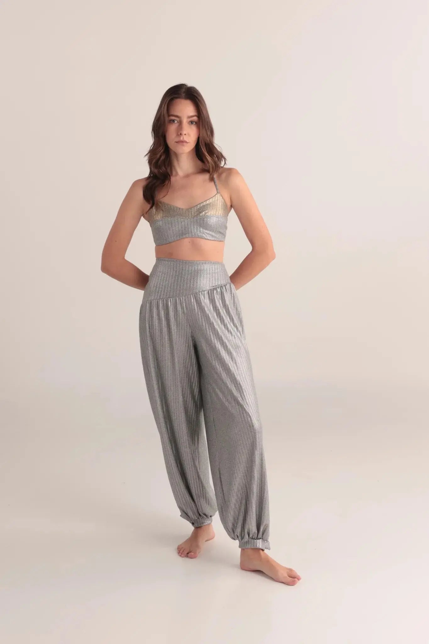 Soma Silver Asymmetric Ankle Pant