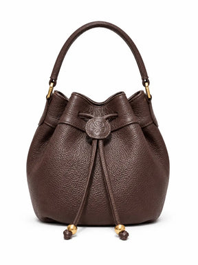 Sienne Textured Italian Leather Bucket Bag
