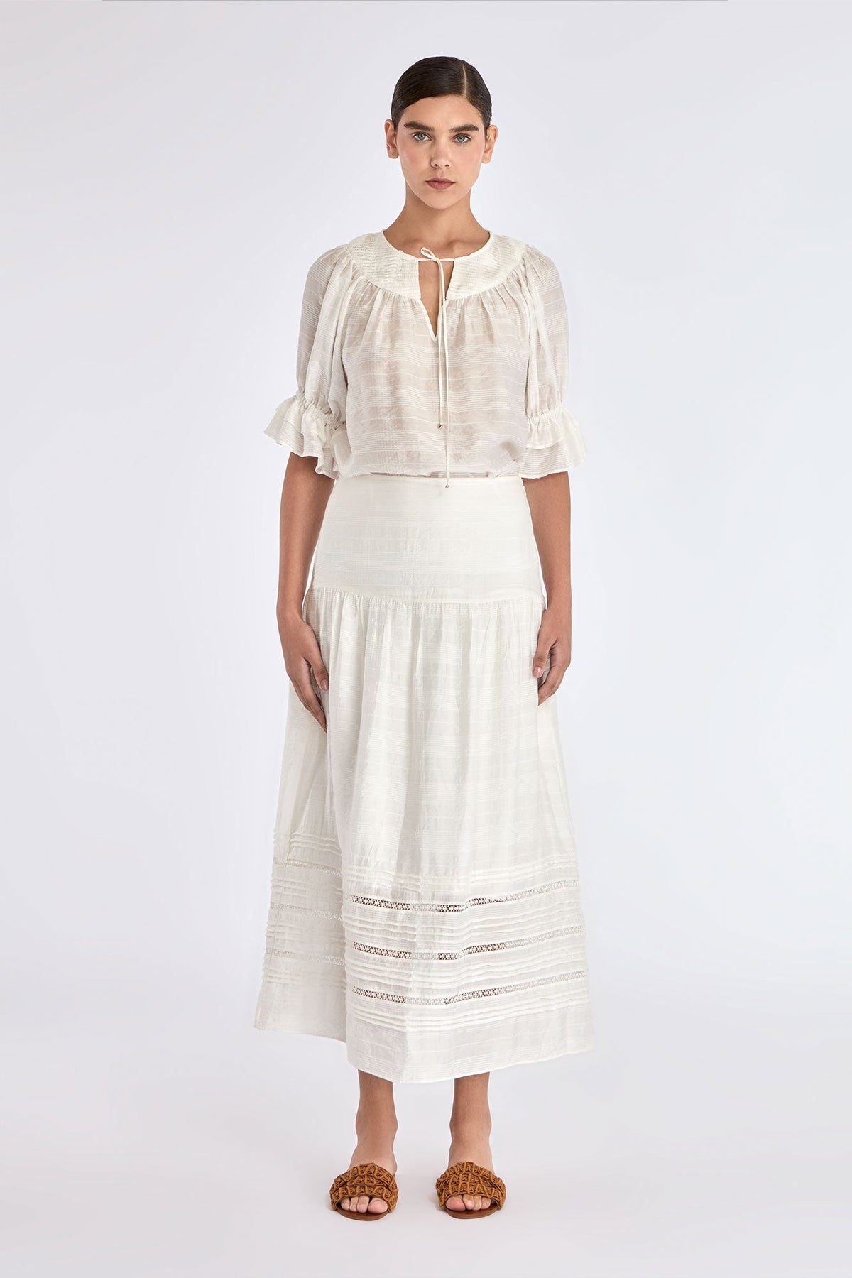 Luanda High-Waist Skirt | Off White