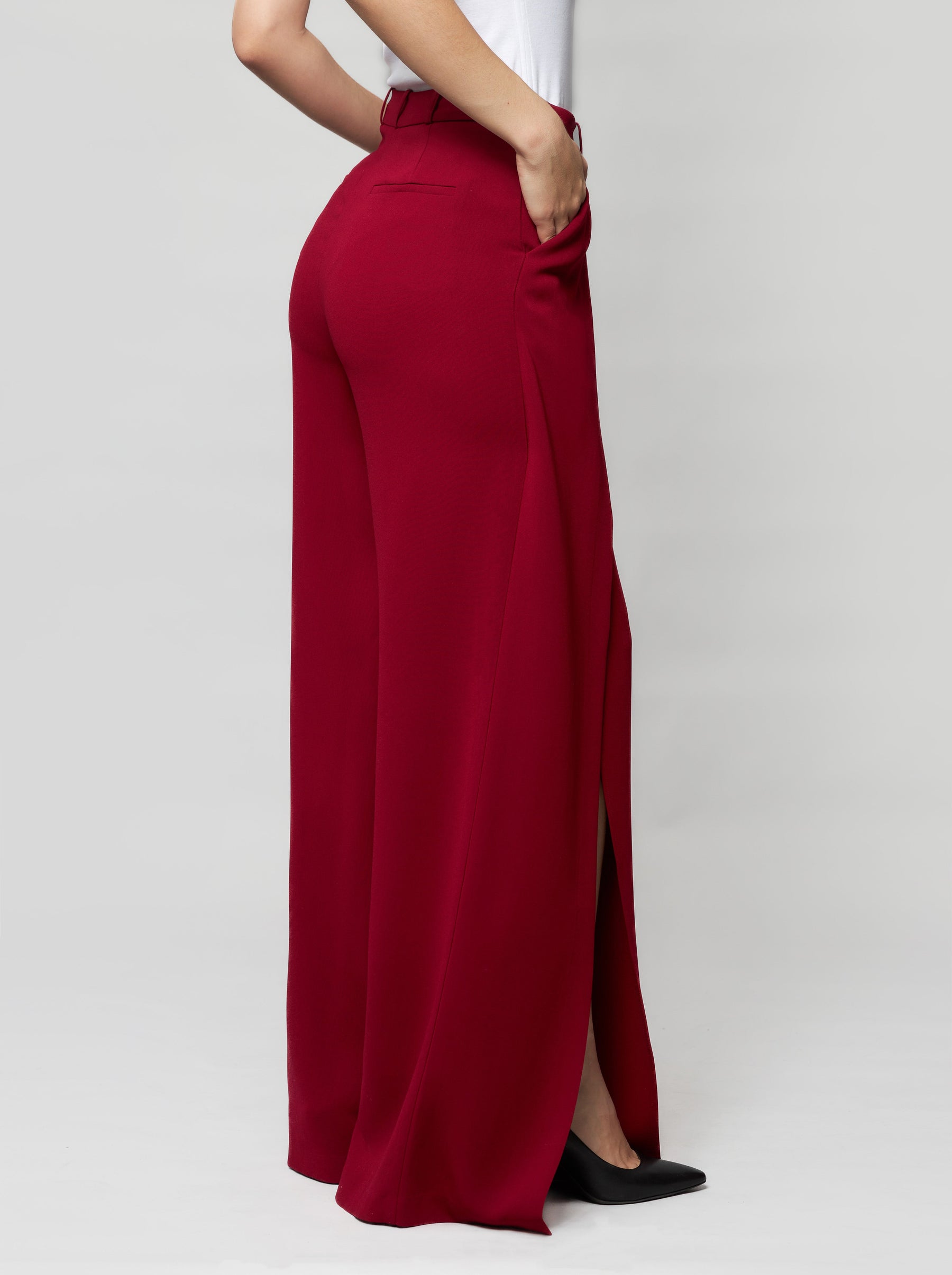 Dina Wide-Leg Crepe Pant
