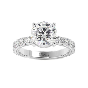 Round Diamond Iced Out Micropave Engagement Ring