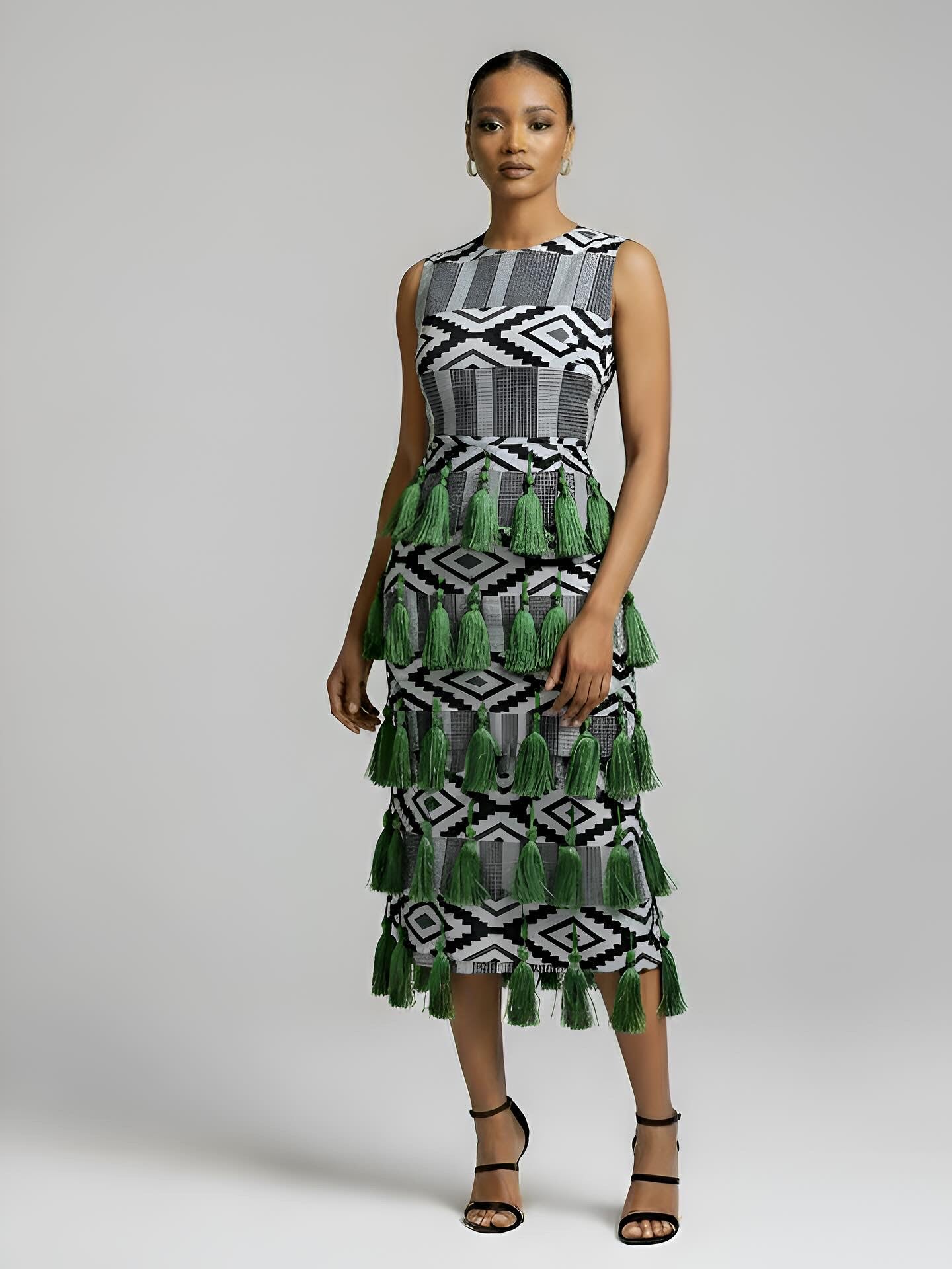 Lisa Luxe Akwete Tassel Dress