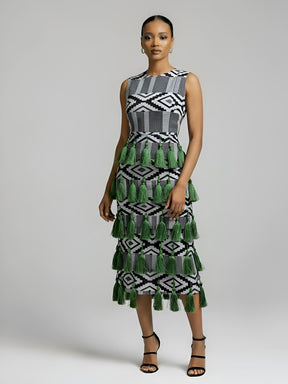 Lisa Luxe Akwete Tassel Dress