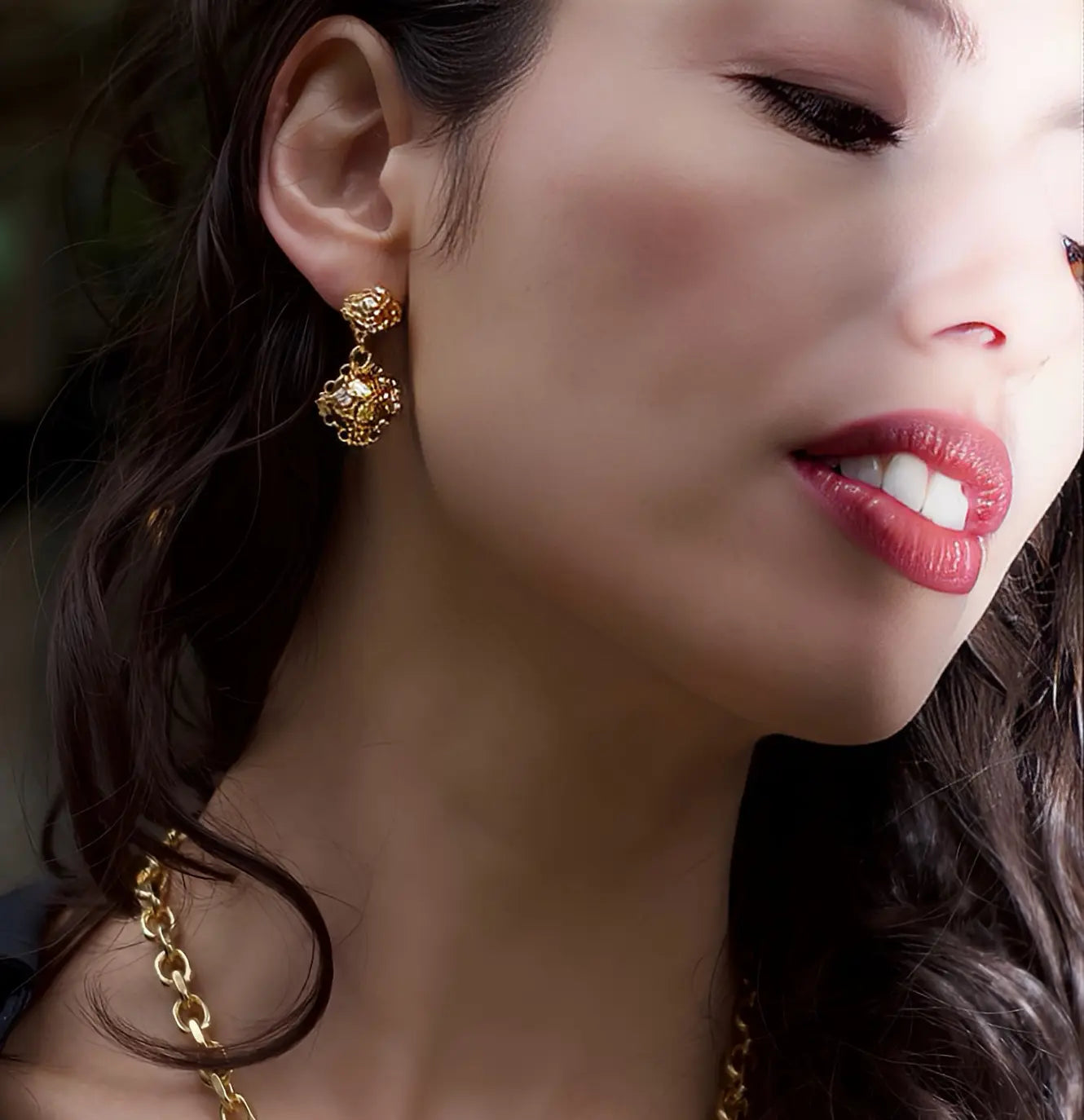 Sculptural Double Sphere Earring