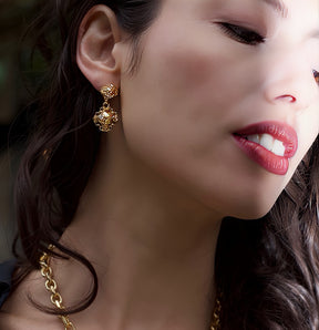 Sculptural Double Sphere Earring