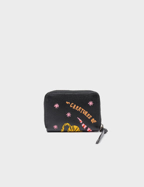 Frodo Leather Zip Around Wallet - Tiger and Snake Embroidery