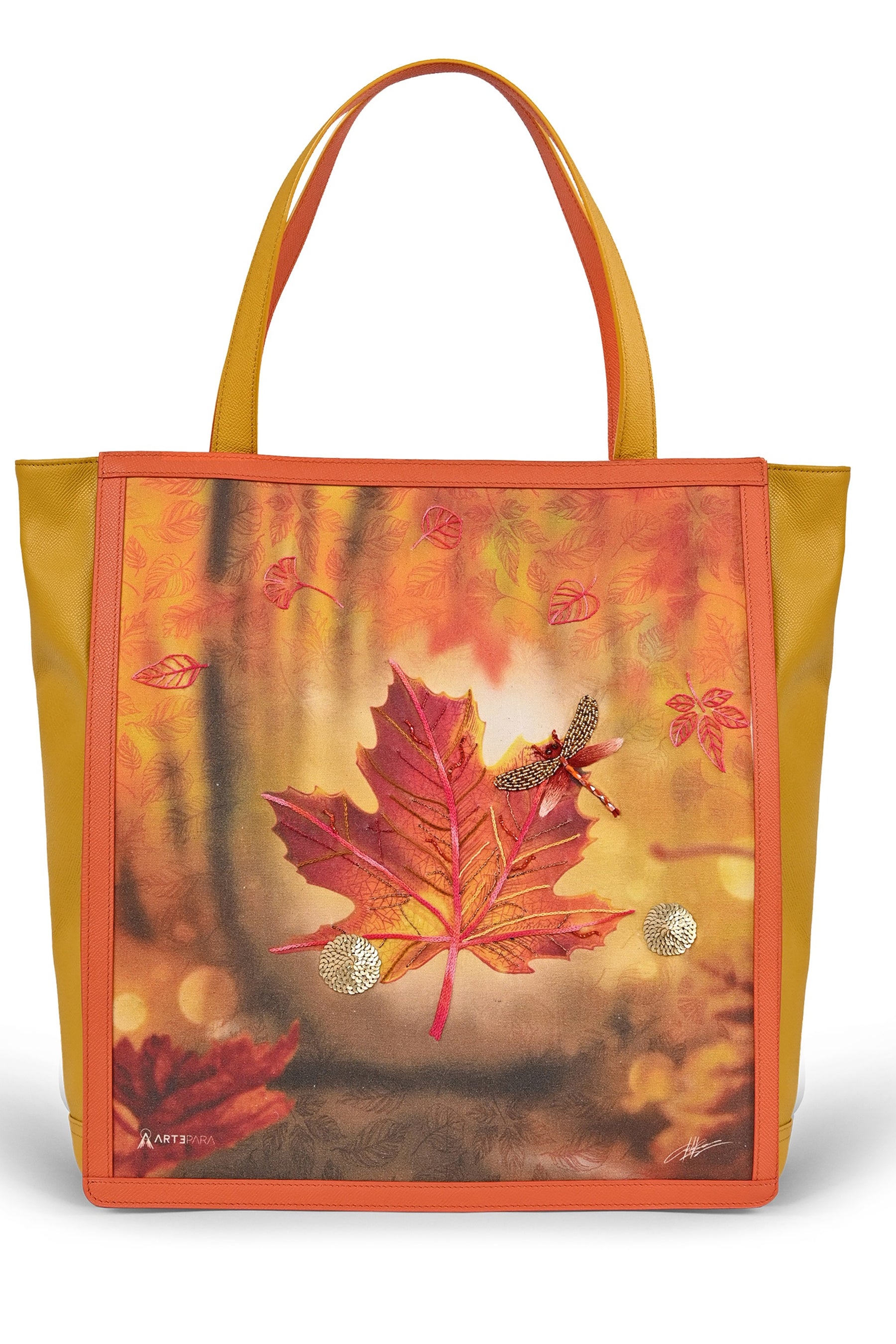 Hand-embroidered Maxi Tote Autumn