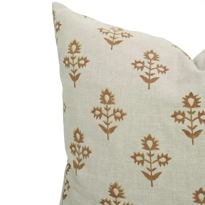Natural Handmade Unique Block Print Boho Decor Pure Linen Pillow Cover- Chimni
