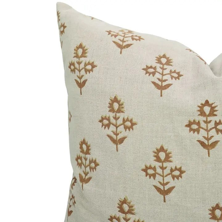 Natural Handmade Unique Block Print Boho Decor Pure Linen Pillow Cover- Chimni
