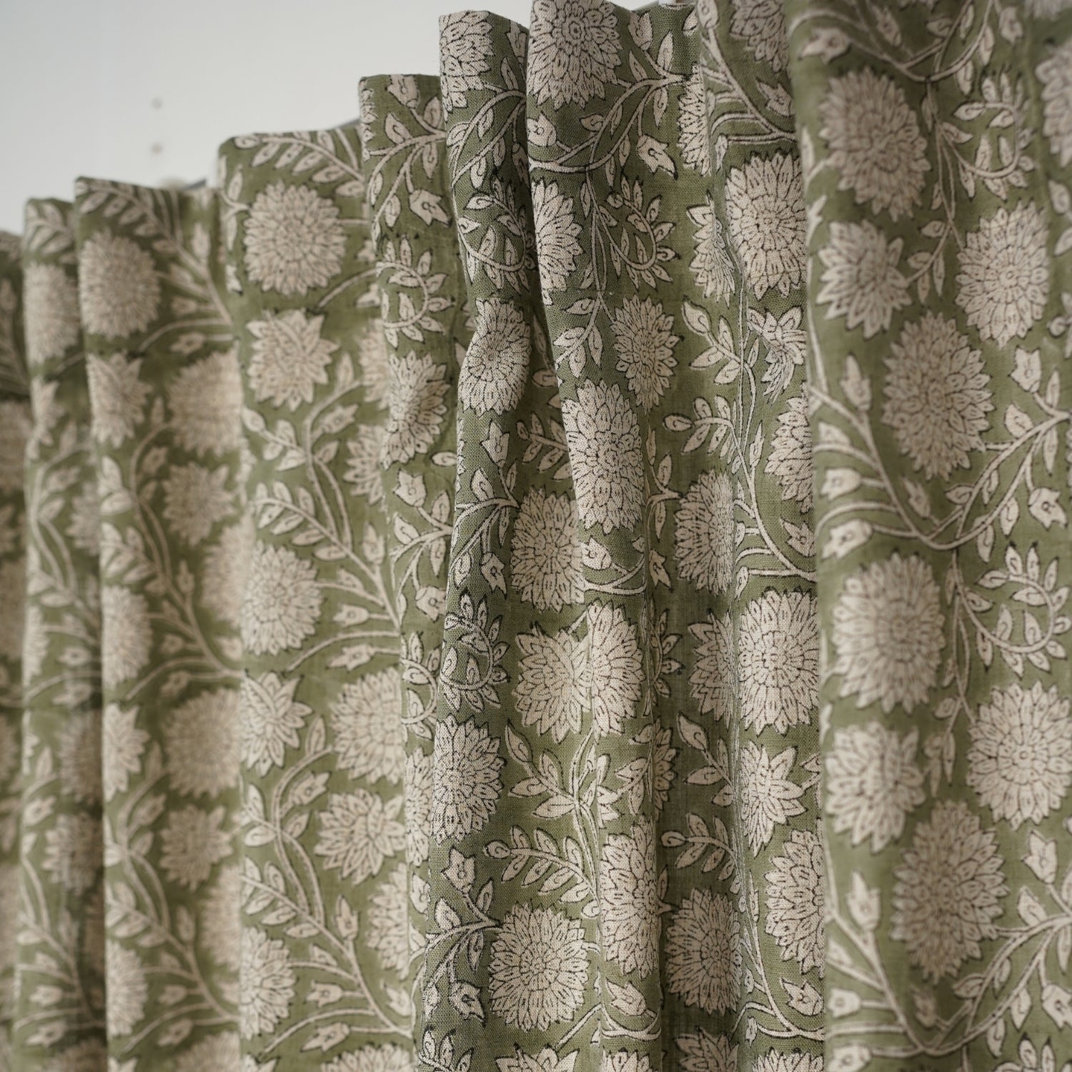Natural Print Viscose Linen Ring Curtain - Rajat