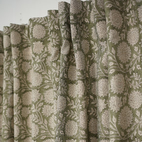 Natural Print Viscose Linen Ring Curtain - Rajat