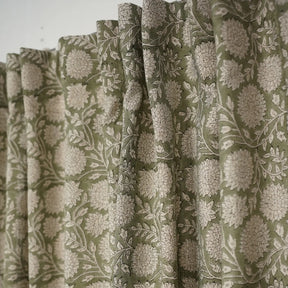 Natural Print Viscose Linen Ring Curtain - Rajat