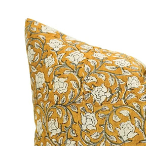 Boho Decor Hand-carved Block Printed Boho Pure Linen Pillow Cover- Amritvela