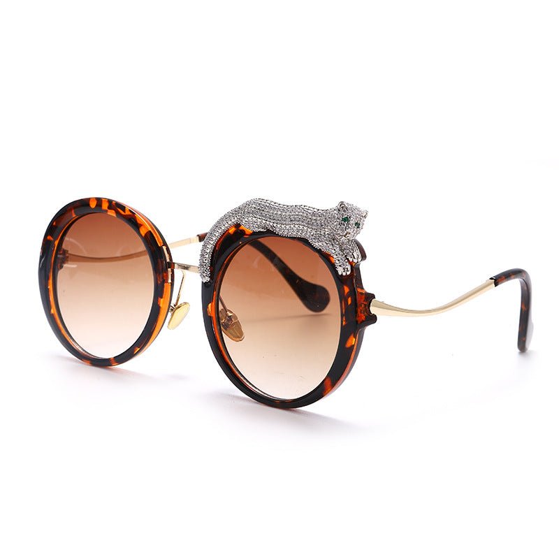 Leopard Round Frame Sunglasses