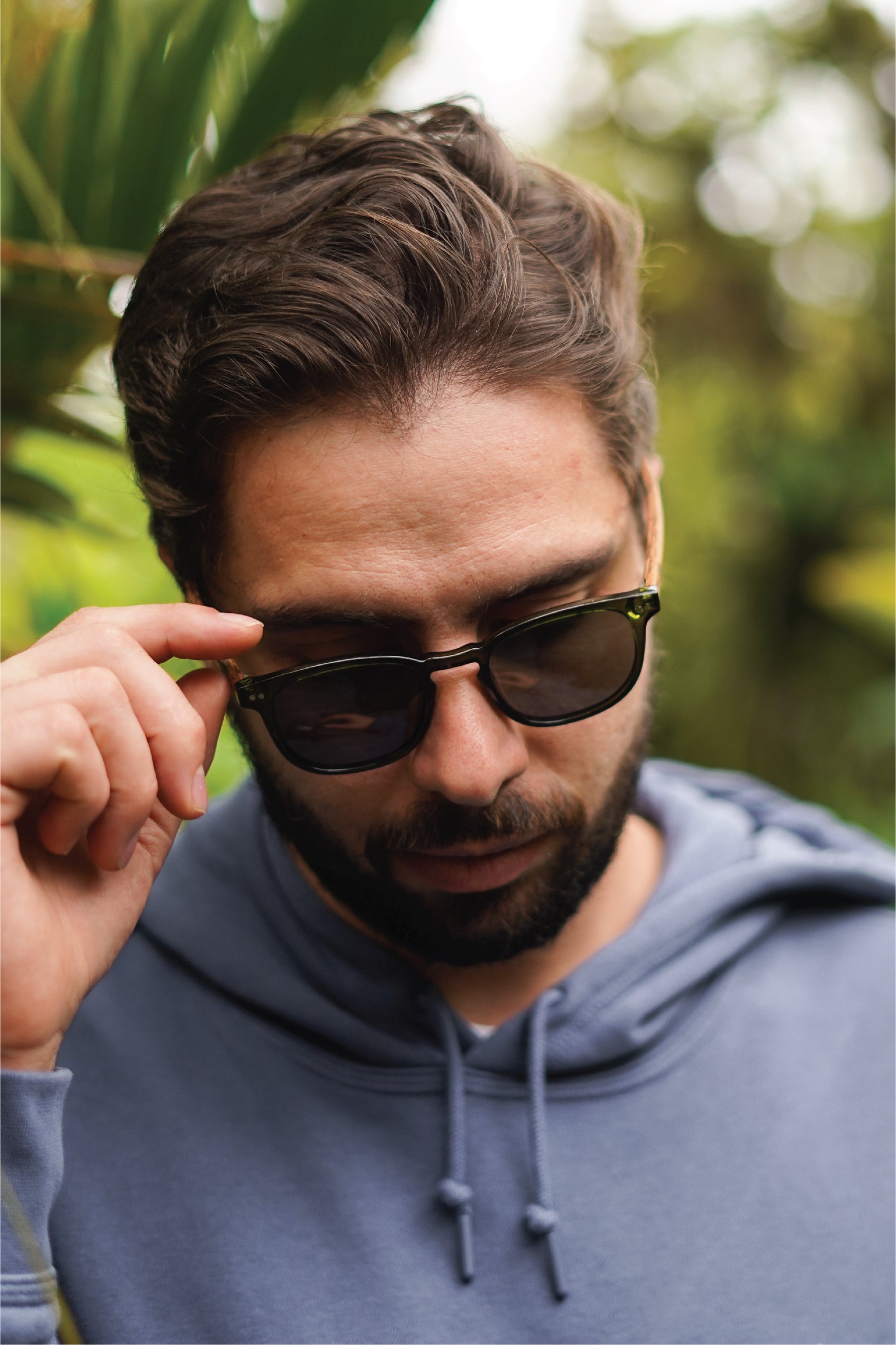 Translucent Green Wooden Sunglasses - INTI