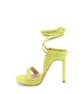Suede Yellow Strappy Heels Julia