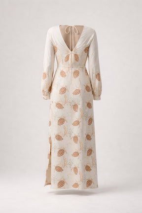 Maroa Linen-blend Printed Maxi Dress