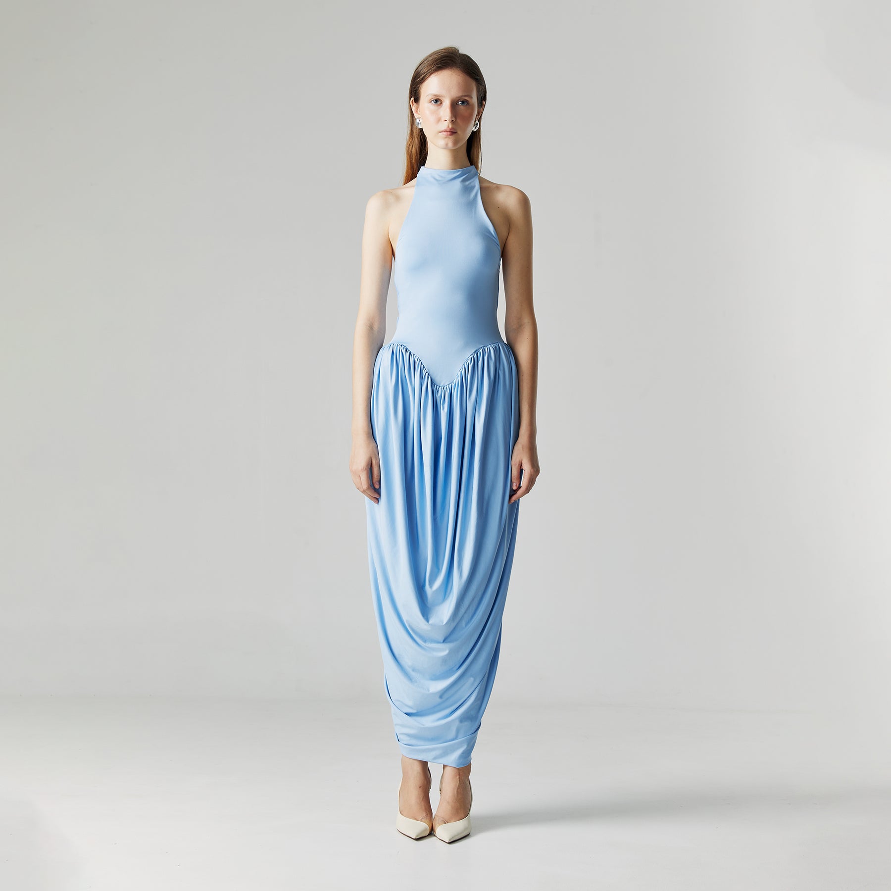 CELINE DRAPED MAXI DRESS