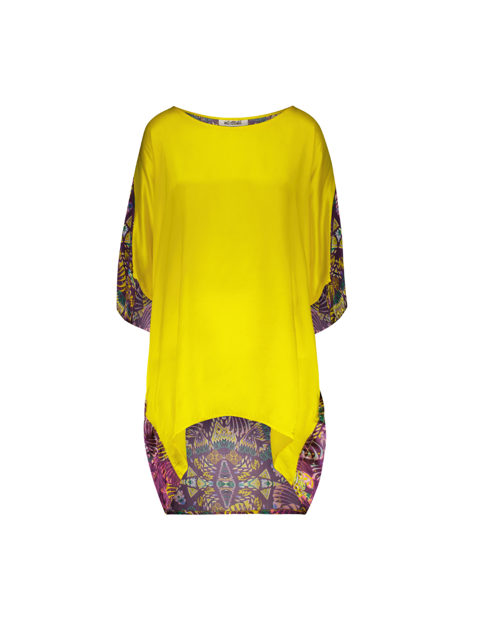 Tunde Tunic Mini Dress in Silk - Sophisticated Soul of Gold