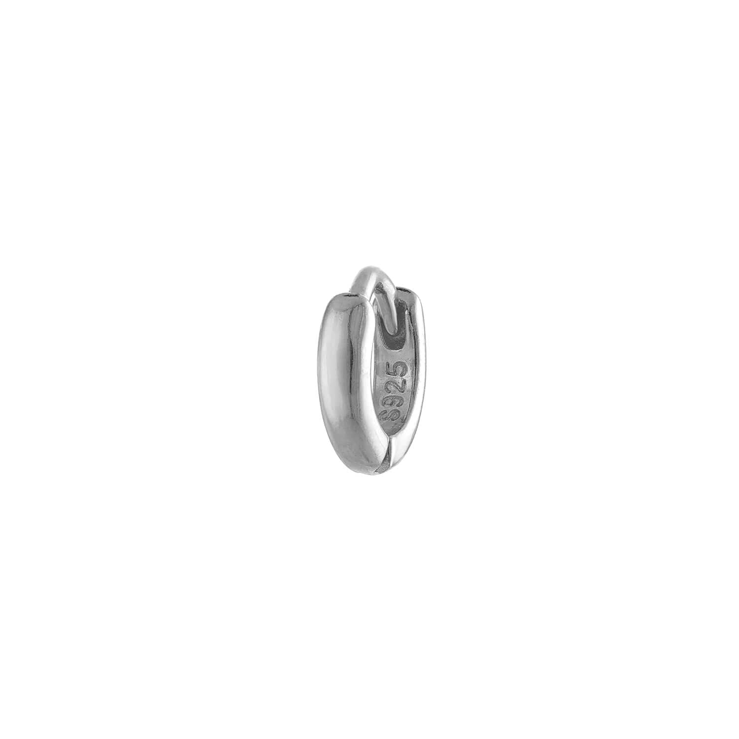 5mm Silver Pave Huggies Earrings Sterling Silver Hoop